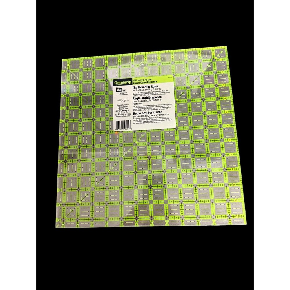 Omnigrip Non-Slip Quilter's Ruler 12.5"X12.5"  RN125 by Omnigrid - NEW